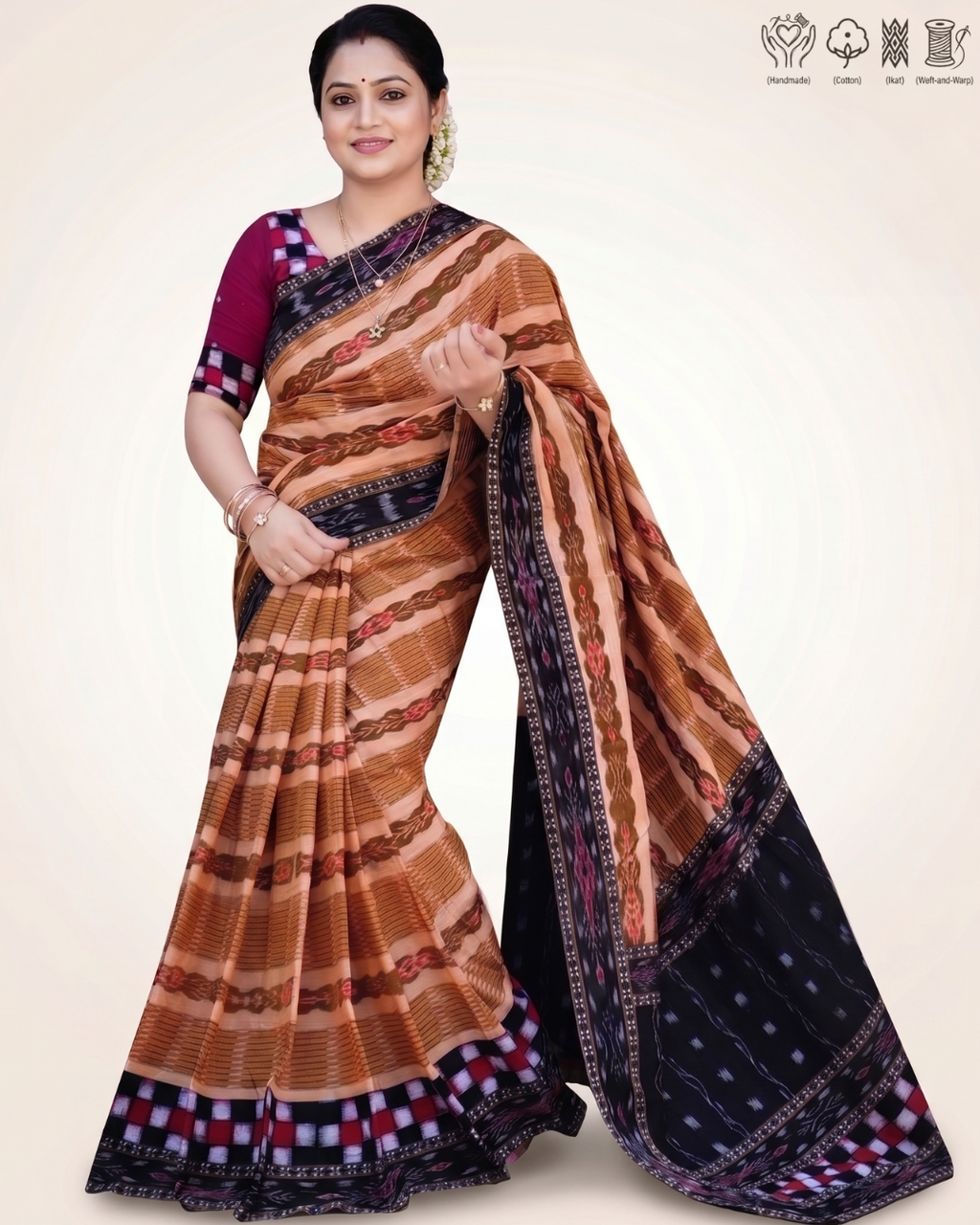 Sambalpuri Pure Handloom Patchwork Saree