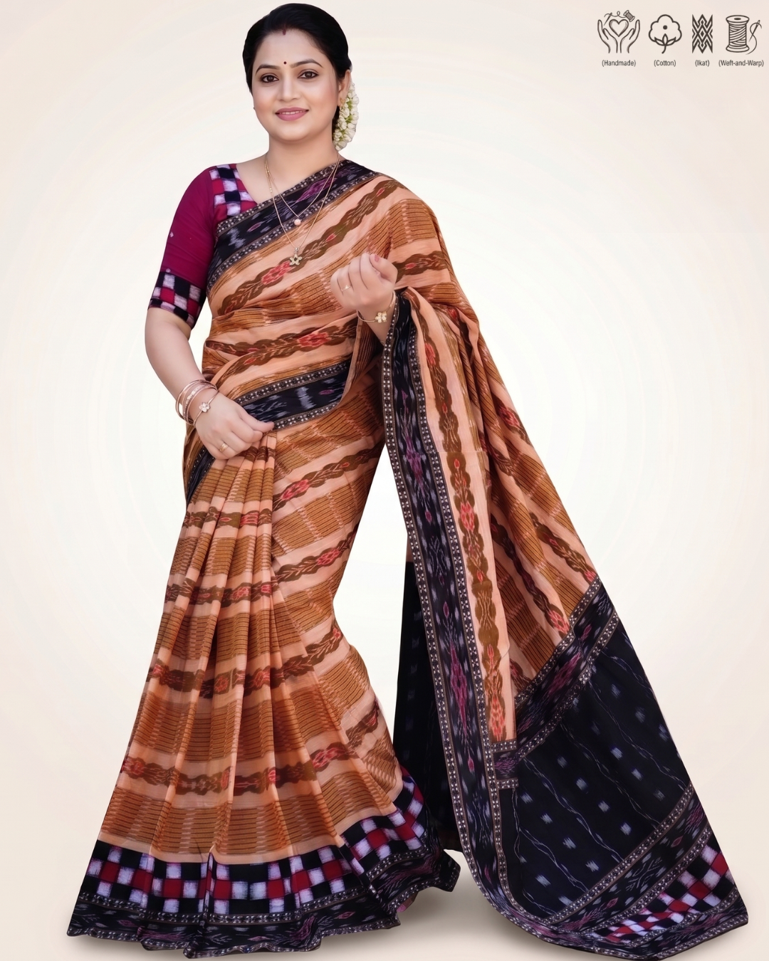 Sambalpuri Pure Handloom Patchwork Saree