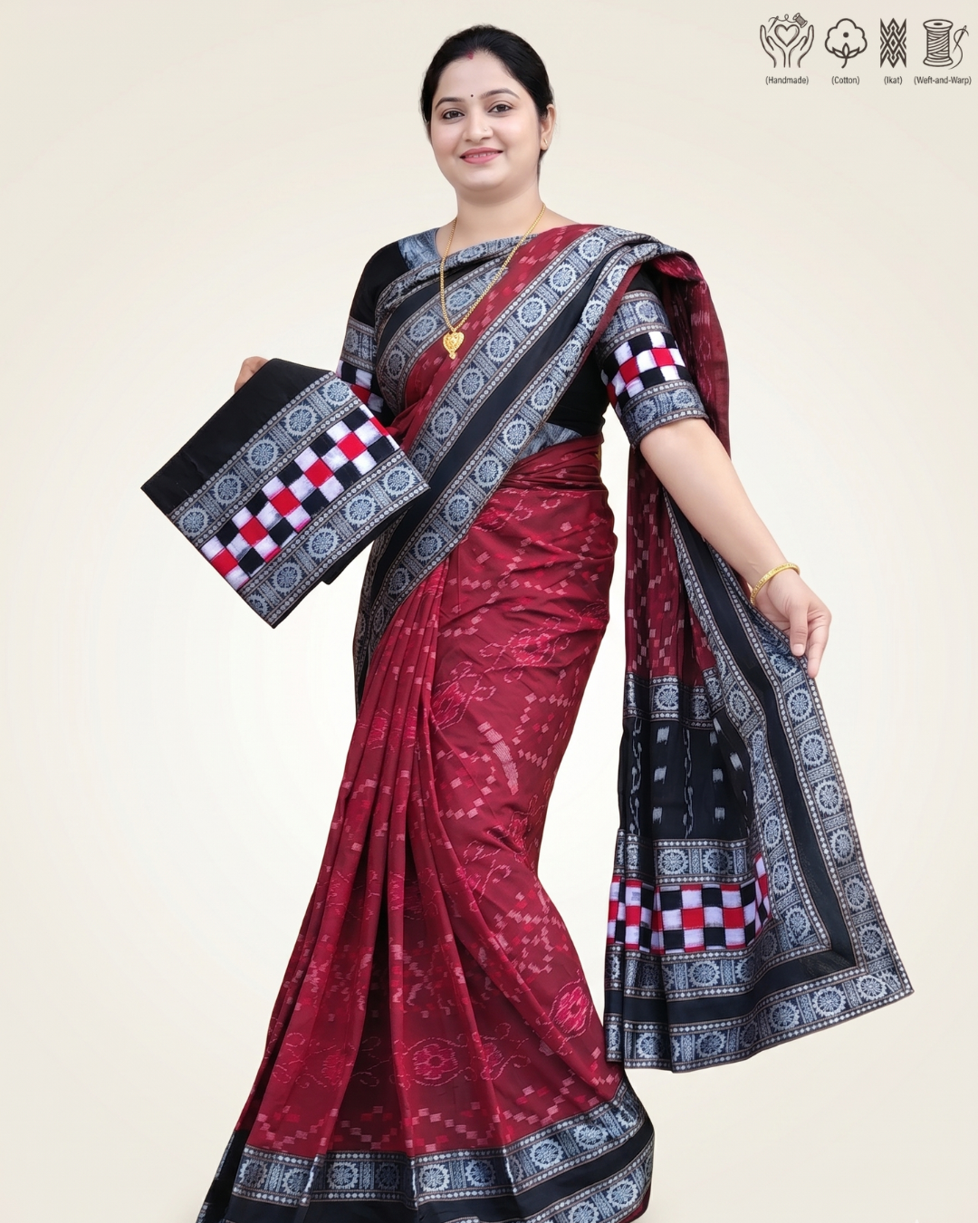 Sambalpuri Pure Handloom Patchwork Saree