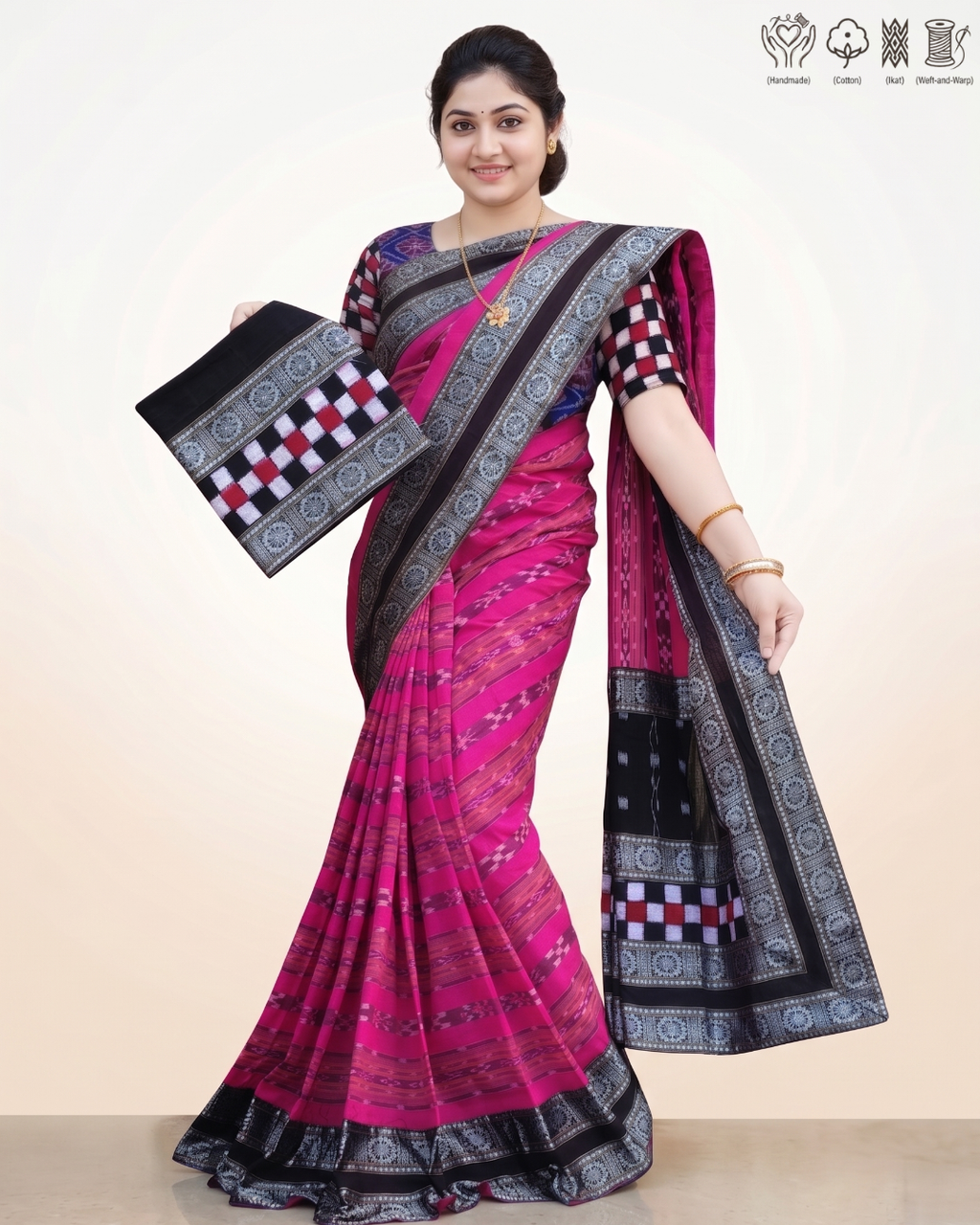 Sambalpuri Pure Handloom Patchwork Saree