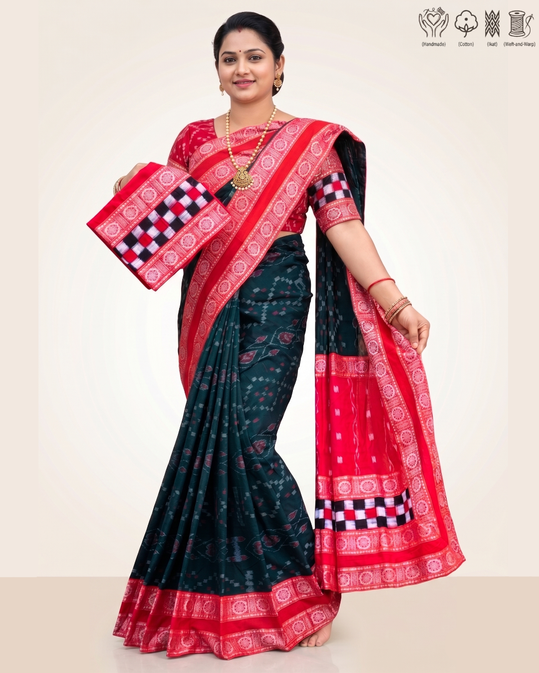 Sambalpuri Pure Handloom Patchwork Saree