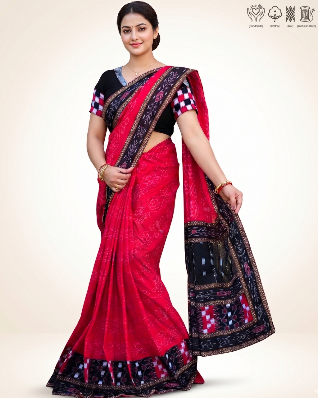 Sambalpuri Pure Handloom Patchwork Saree