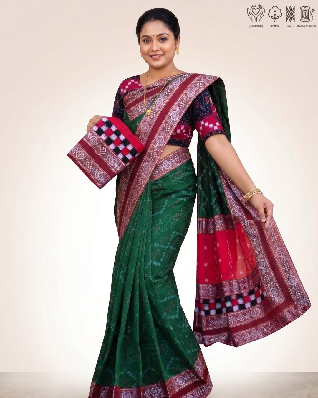 Sambalpuri Pure Handloom Patchwork Saree