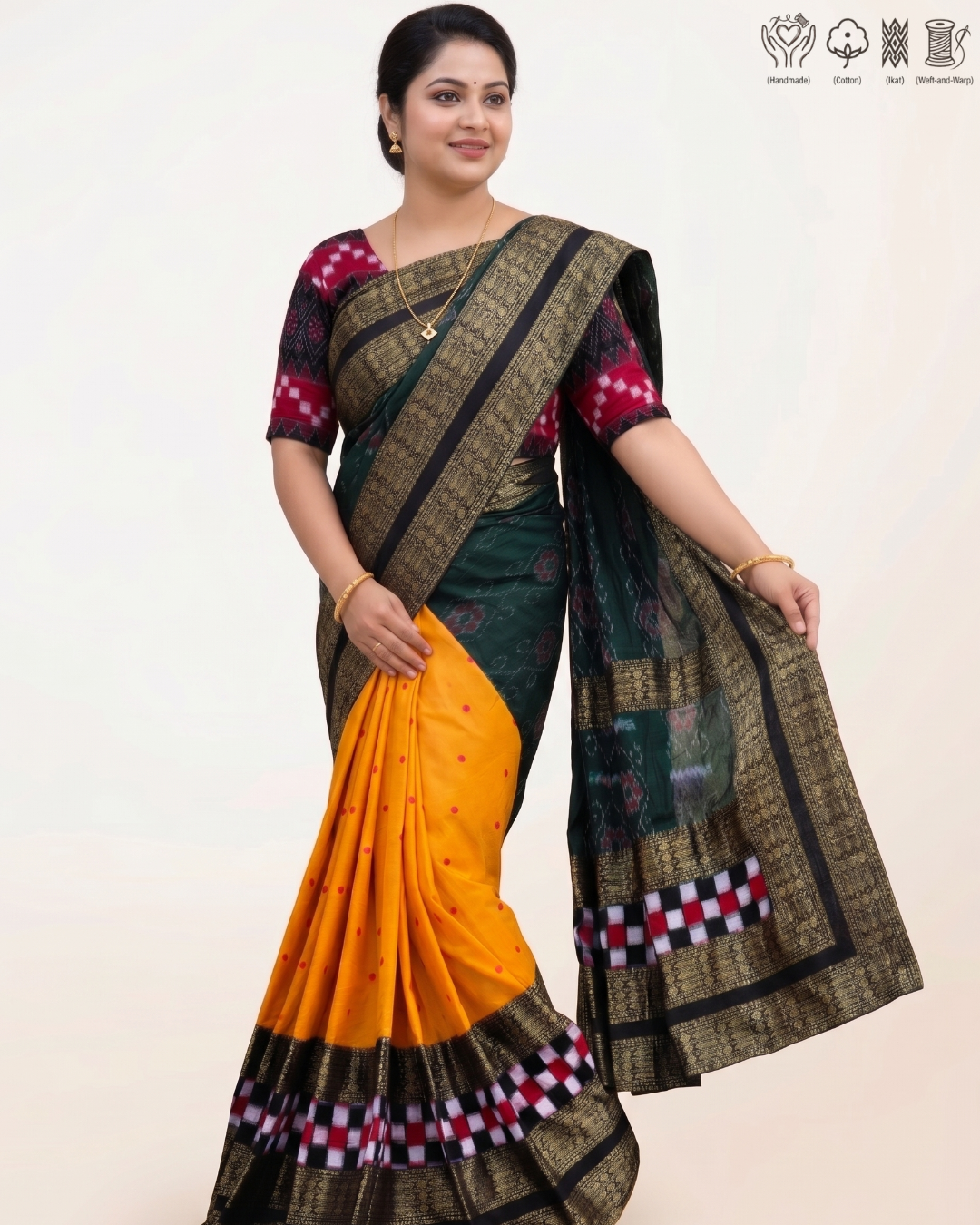 Sambalpuri Pure Handloom Patchwork Saree