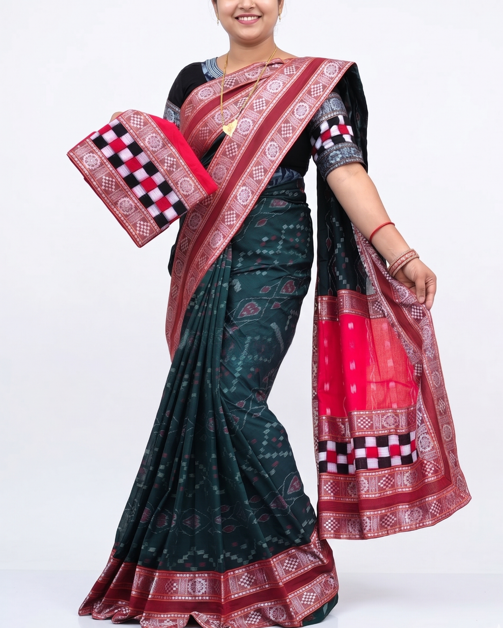 Sambalpuri Pure Handloom Patchwork Saree