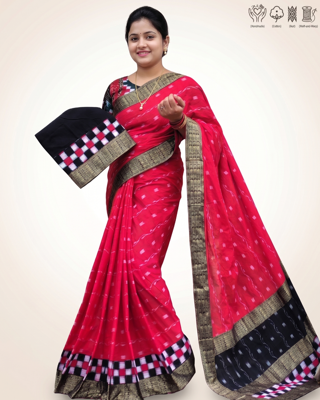 Sambalpuri Pure Handloom Patchwork Saree