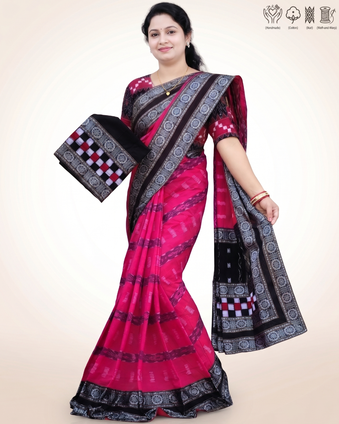 Sambalpuri Pure Handloom Patchwork Saree