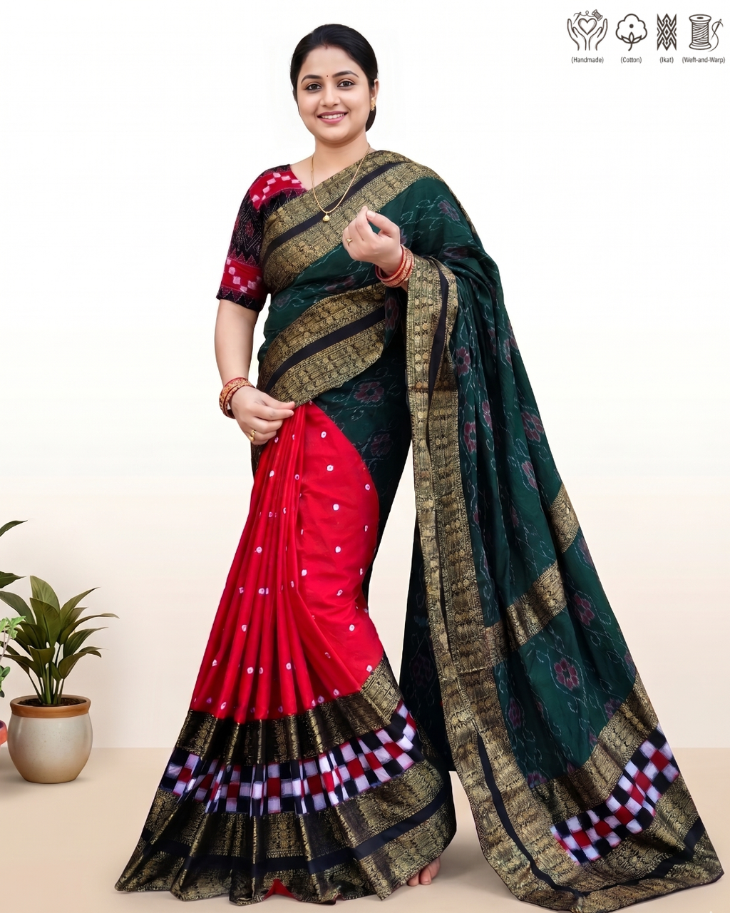Sambalpuri Pure Handloom Patchwork Saree