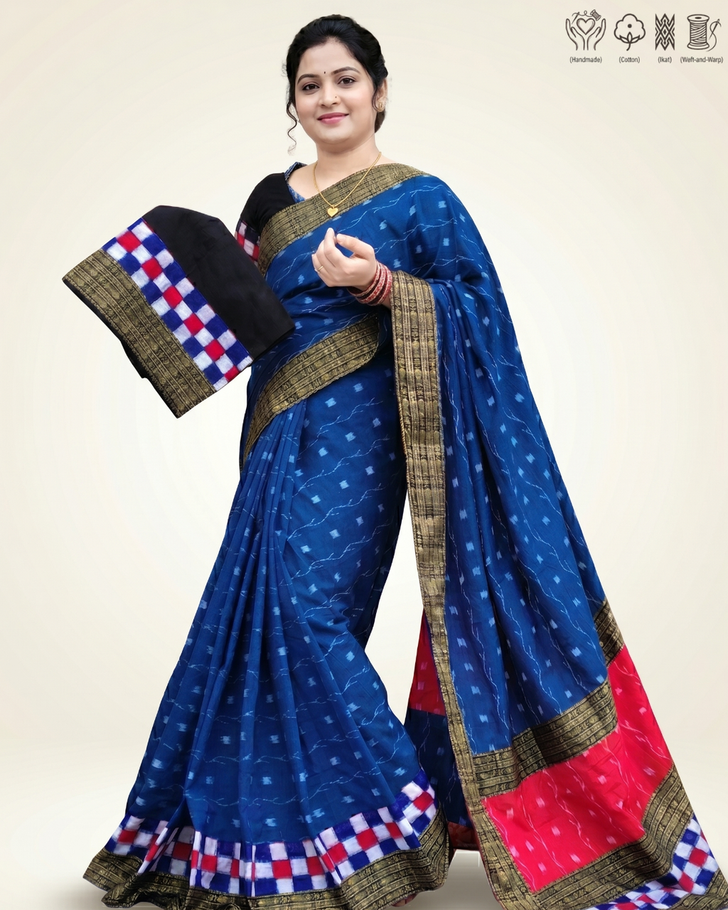 Sambalpuri Pure Handloom Patchwork Saree