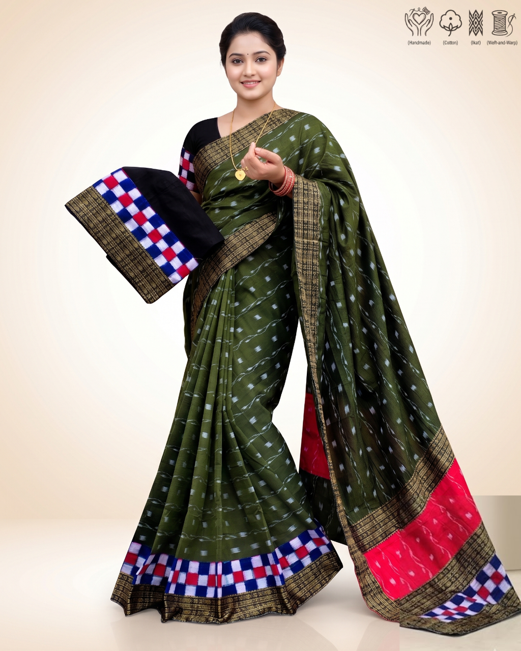Sambalpuri Pure Handloom Patchwork Saree