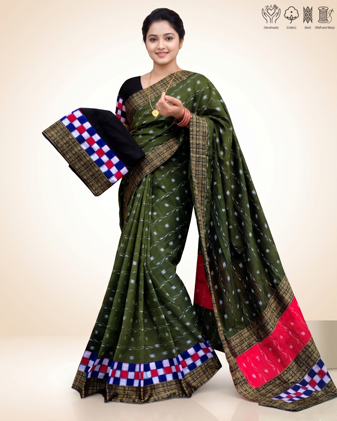 Sambalpuri Pure Handloom Patchwork Saree