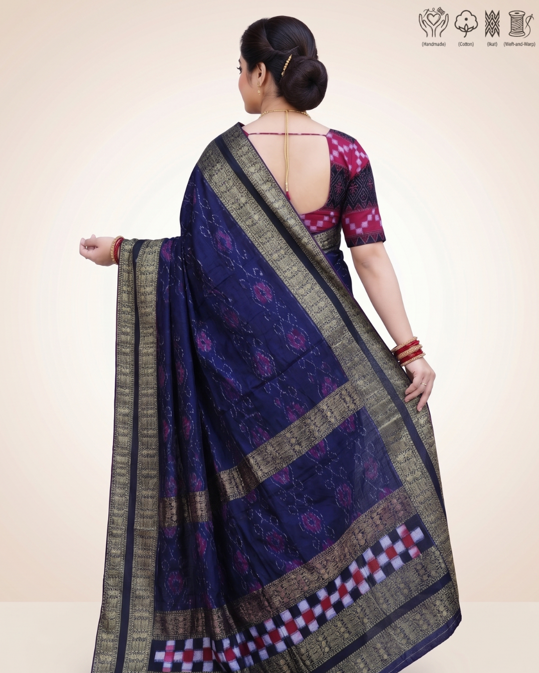 Sambalpuri Pure Handloom Patchwork Saree