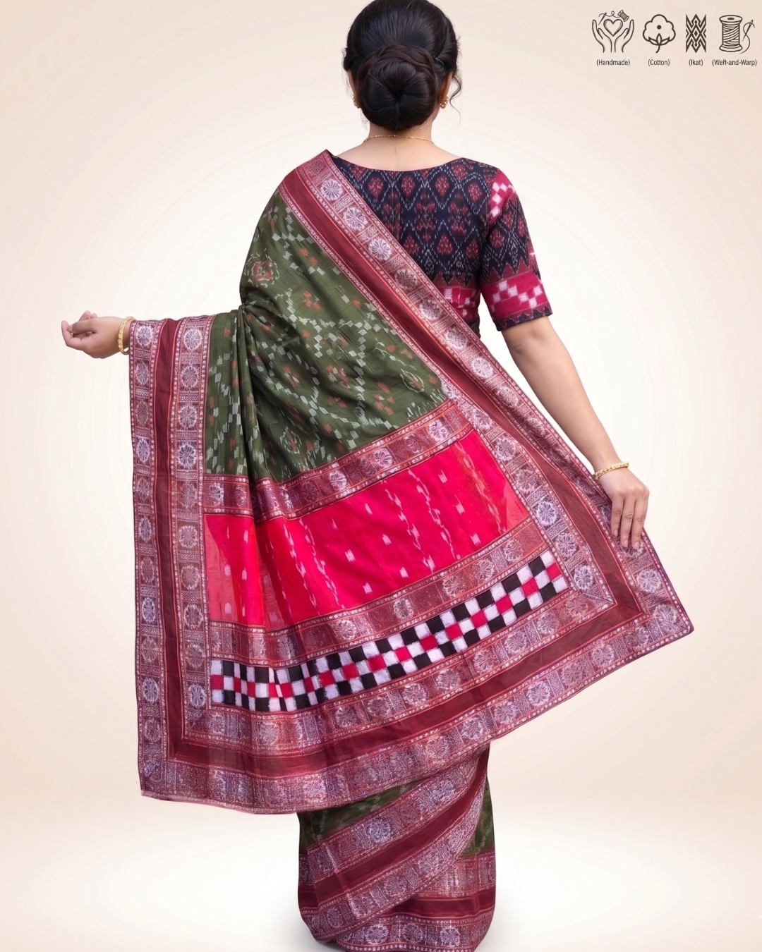 Sambalpuri Pure Handloom Patchwork Saree
