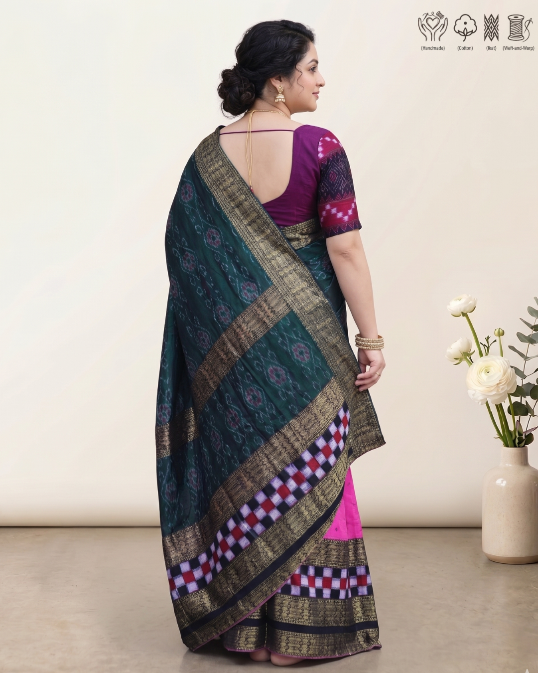 Sambalpuri Pure Handloom Patchwork Saree