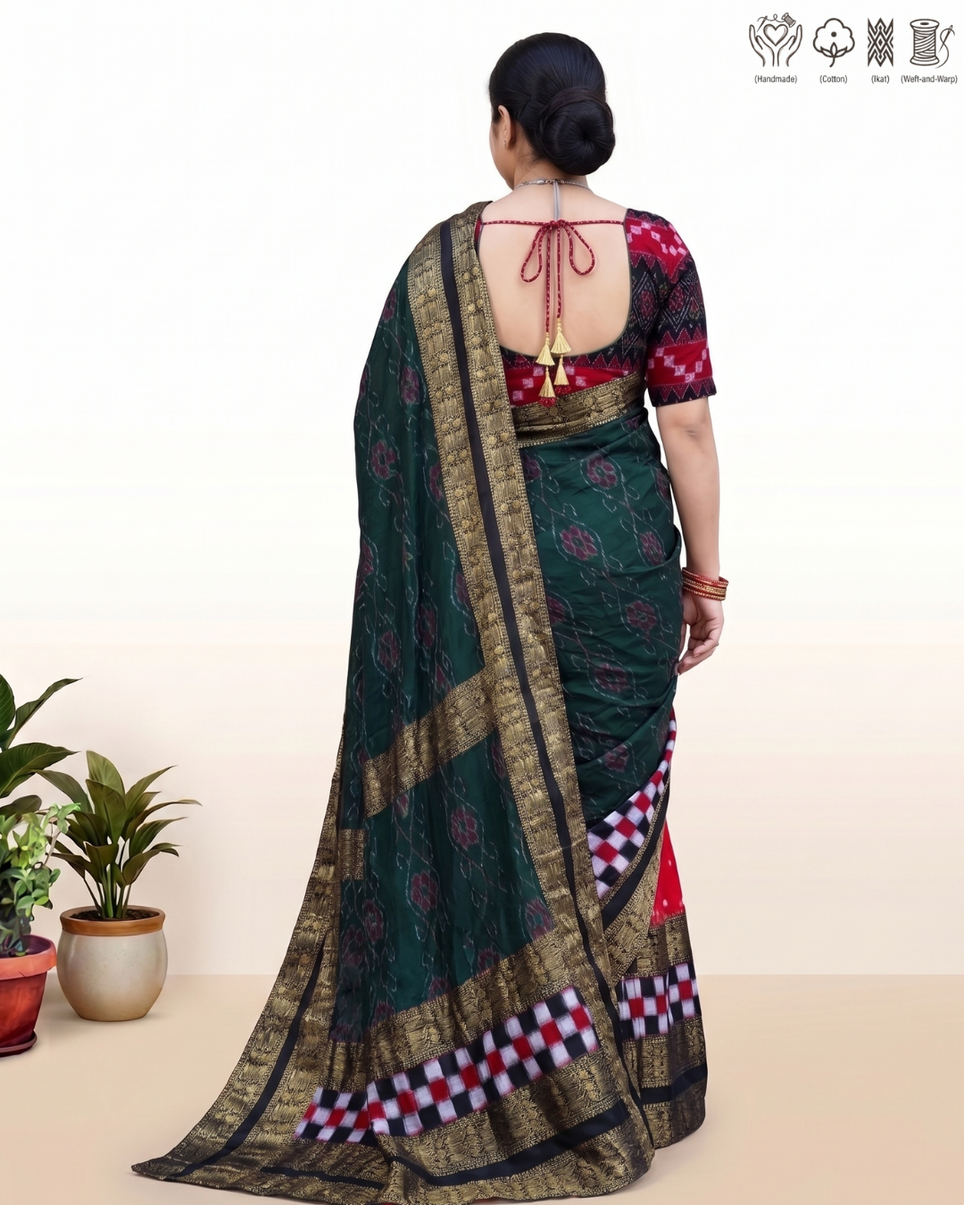 Sambalpuri Pure Handloom Patchwork Saree