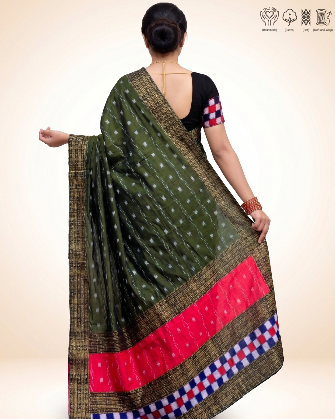 Sambalpuri Pure Handloom Patchwork Saree