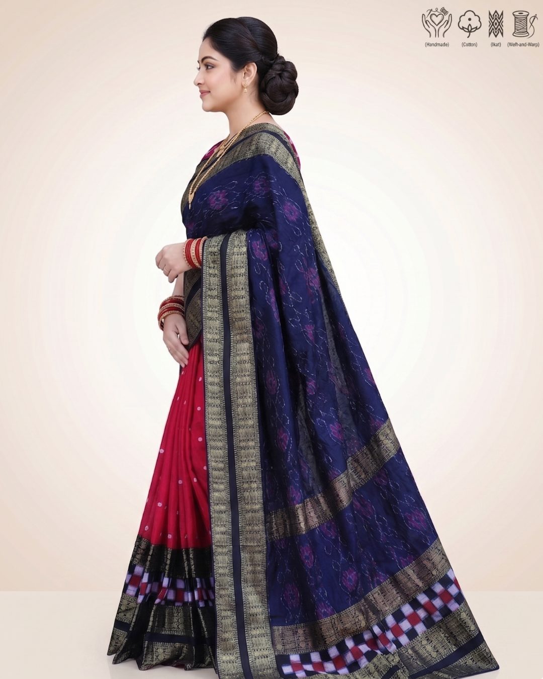 Sambalpuri Pure Handloom Patchwork Saree