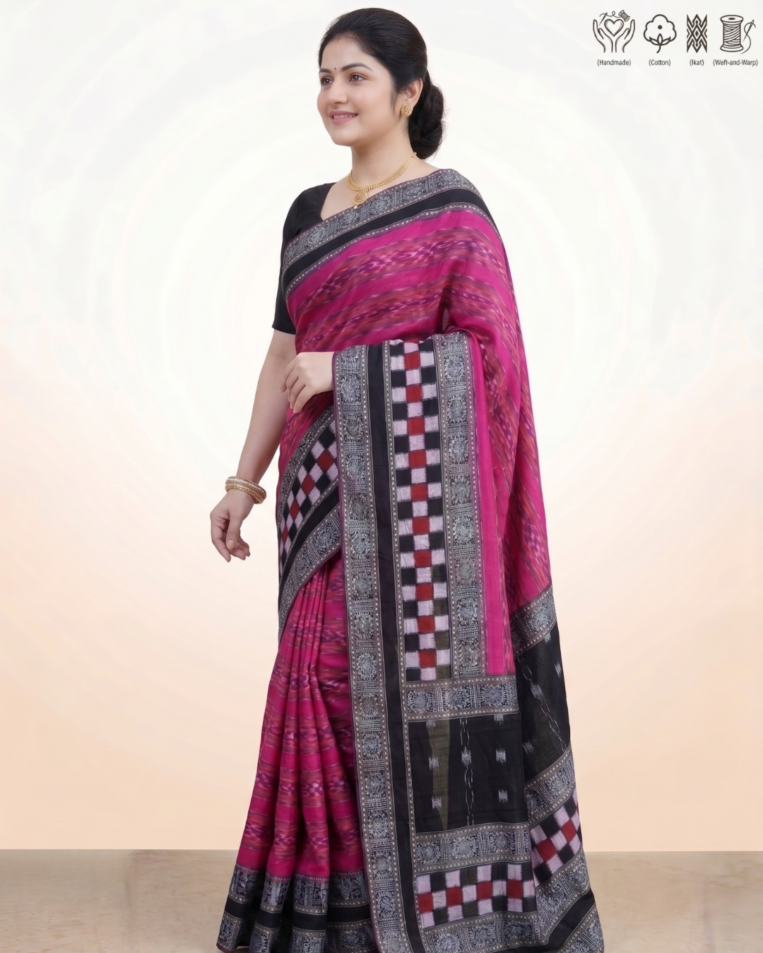 Sambalpuri Pure Handloom Patchwork Saree