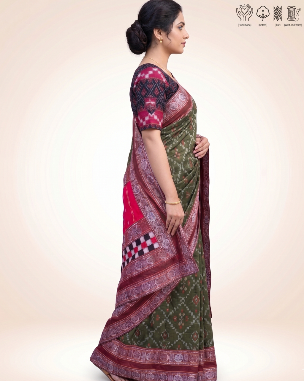 Sambalpuri Pure Handloom Patchwork Saree