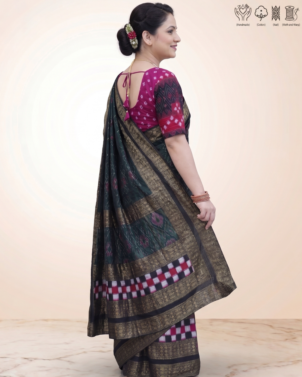 Sambalpuri Pure Handloom Patchwork Saree
