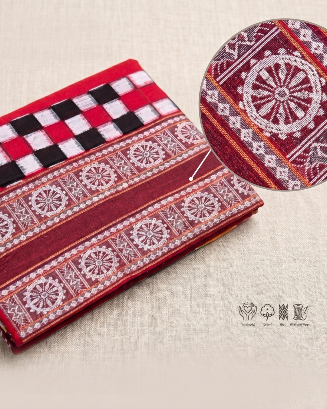 Sambalpuri Pure Handloom Patchwork Saree