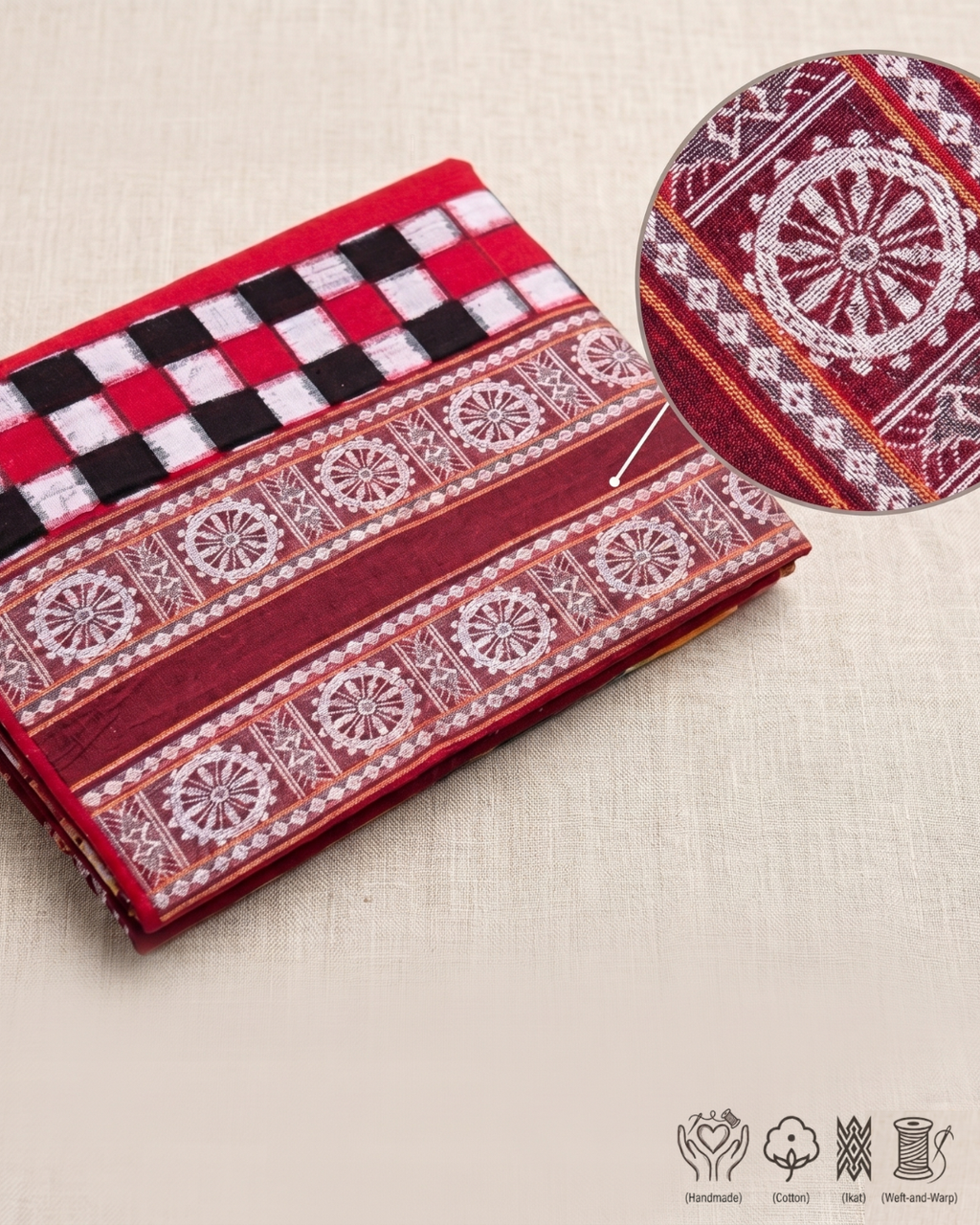 Sambalpuri Pure Handloom Patchwork Saree