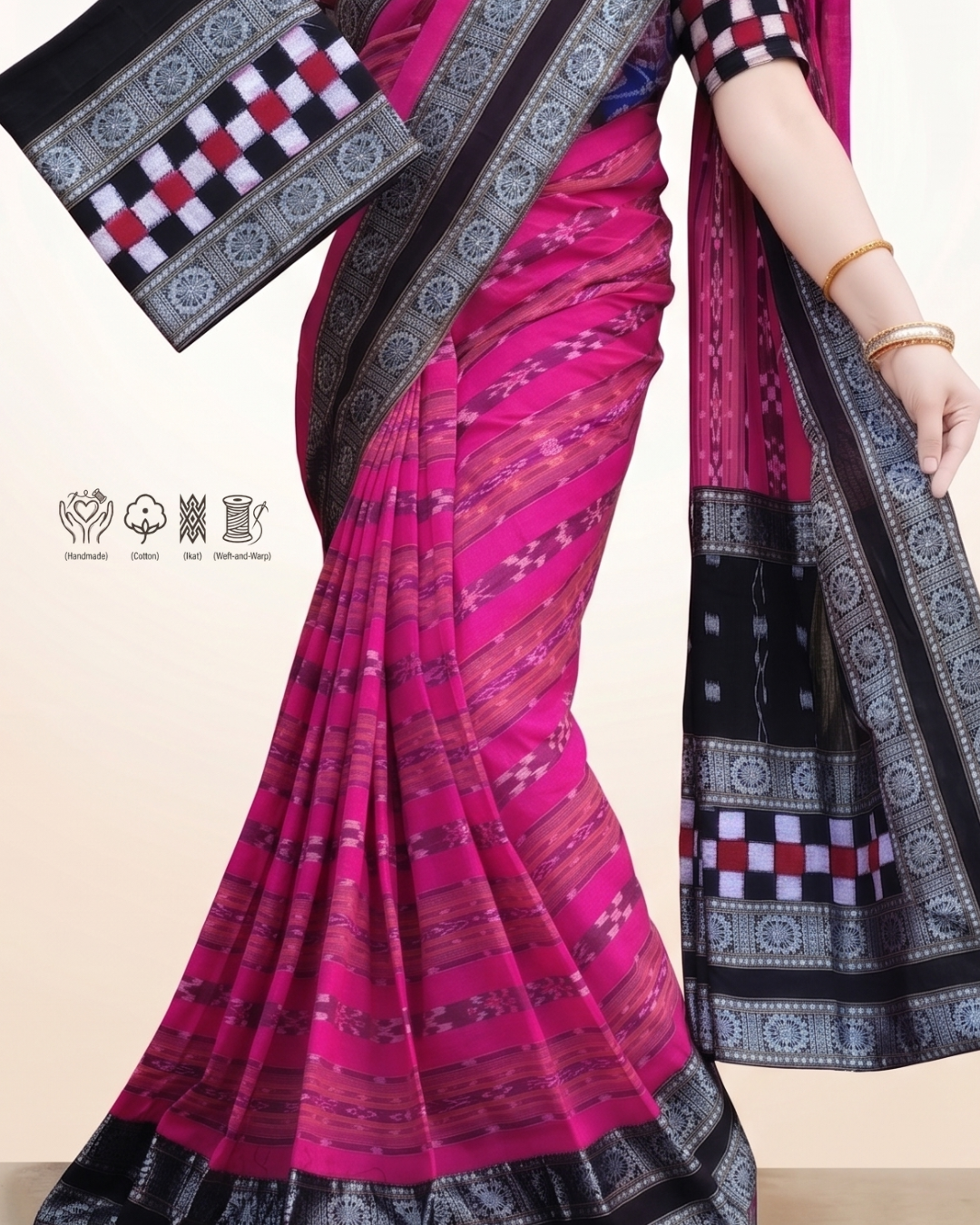 Sambalpuri Pure Handloom Patchwork Saree