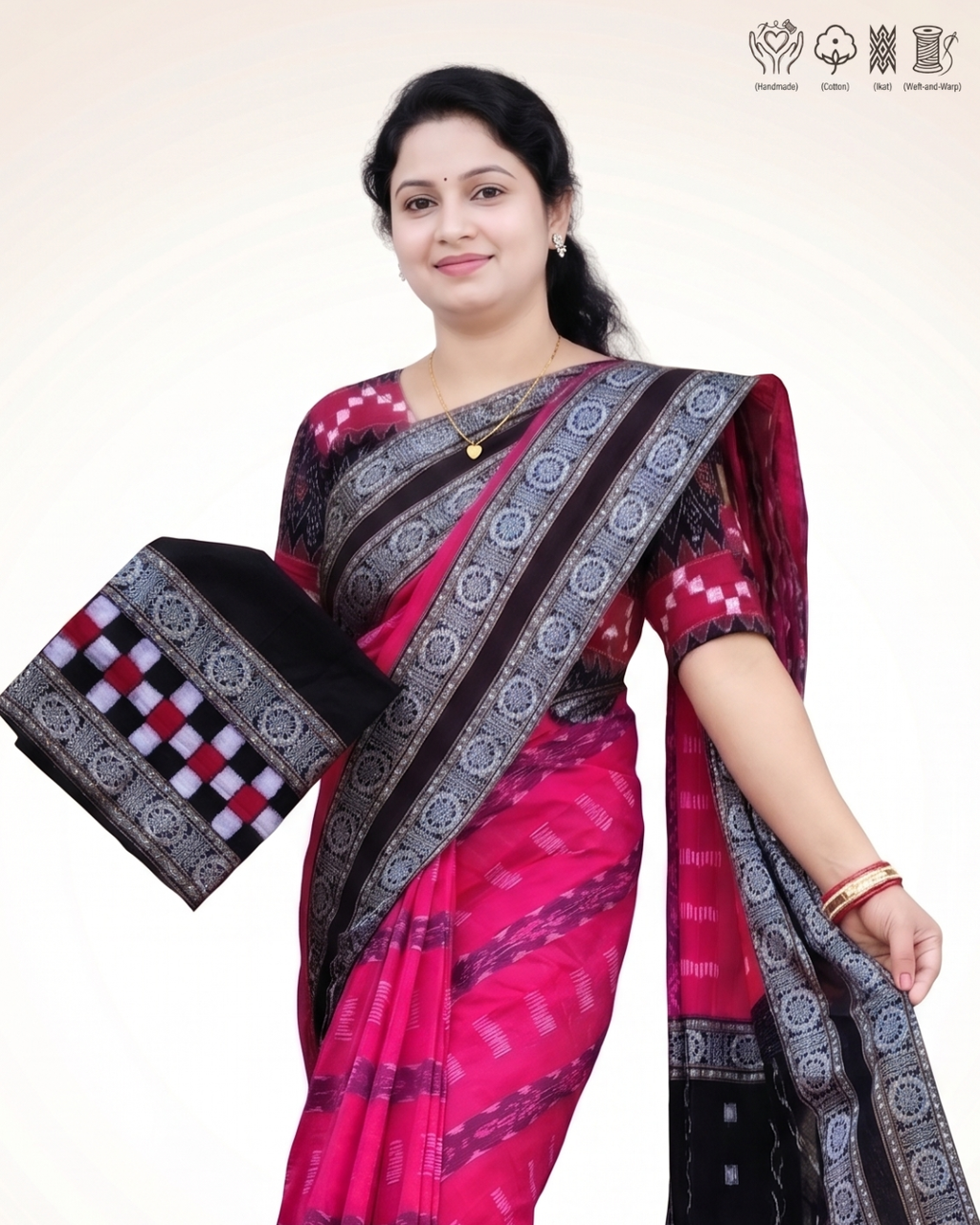 Sambalpuri Pure Handloom Patchwork Saree