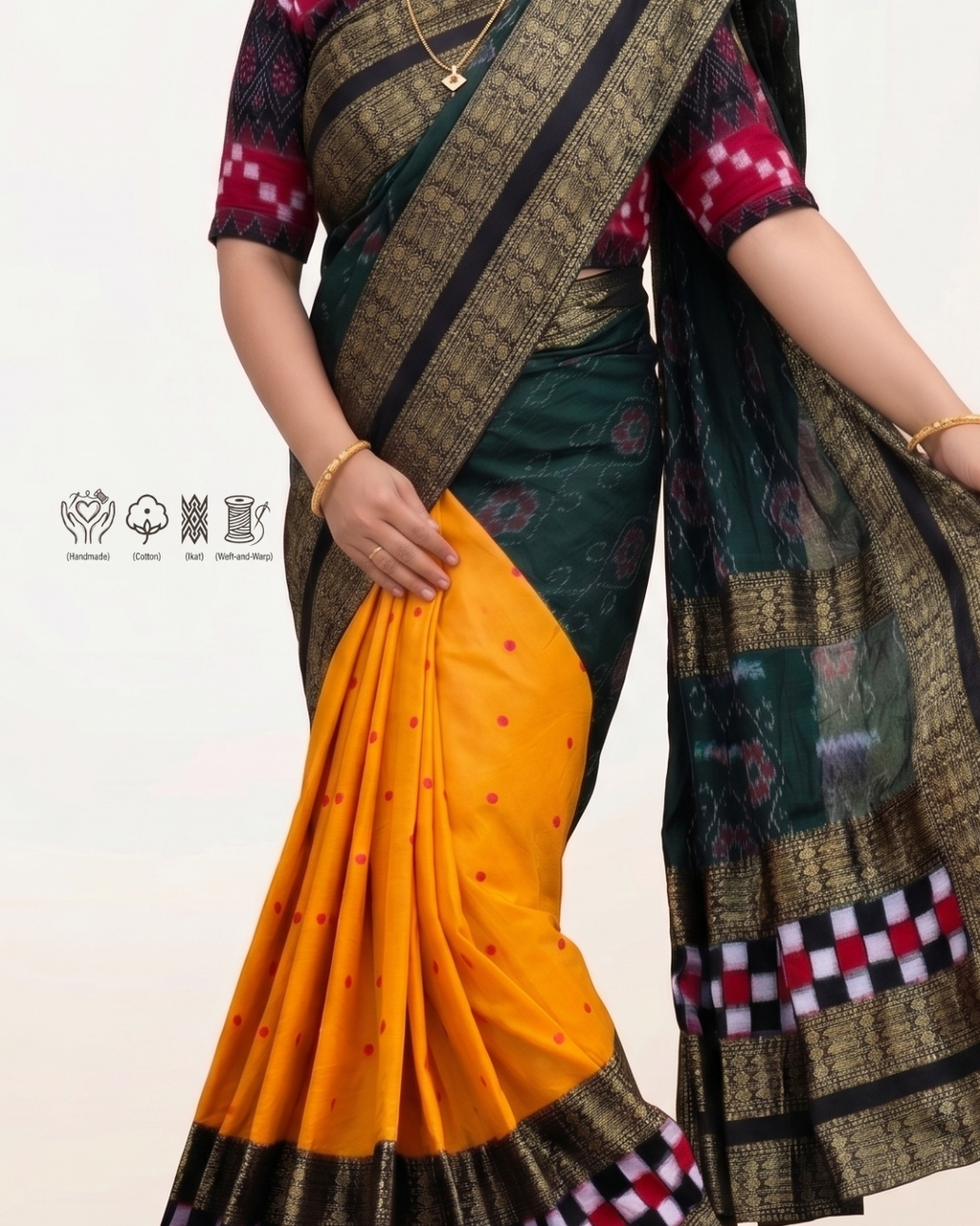 Sambalpuri Pure Handloom Patchwork Saree