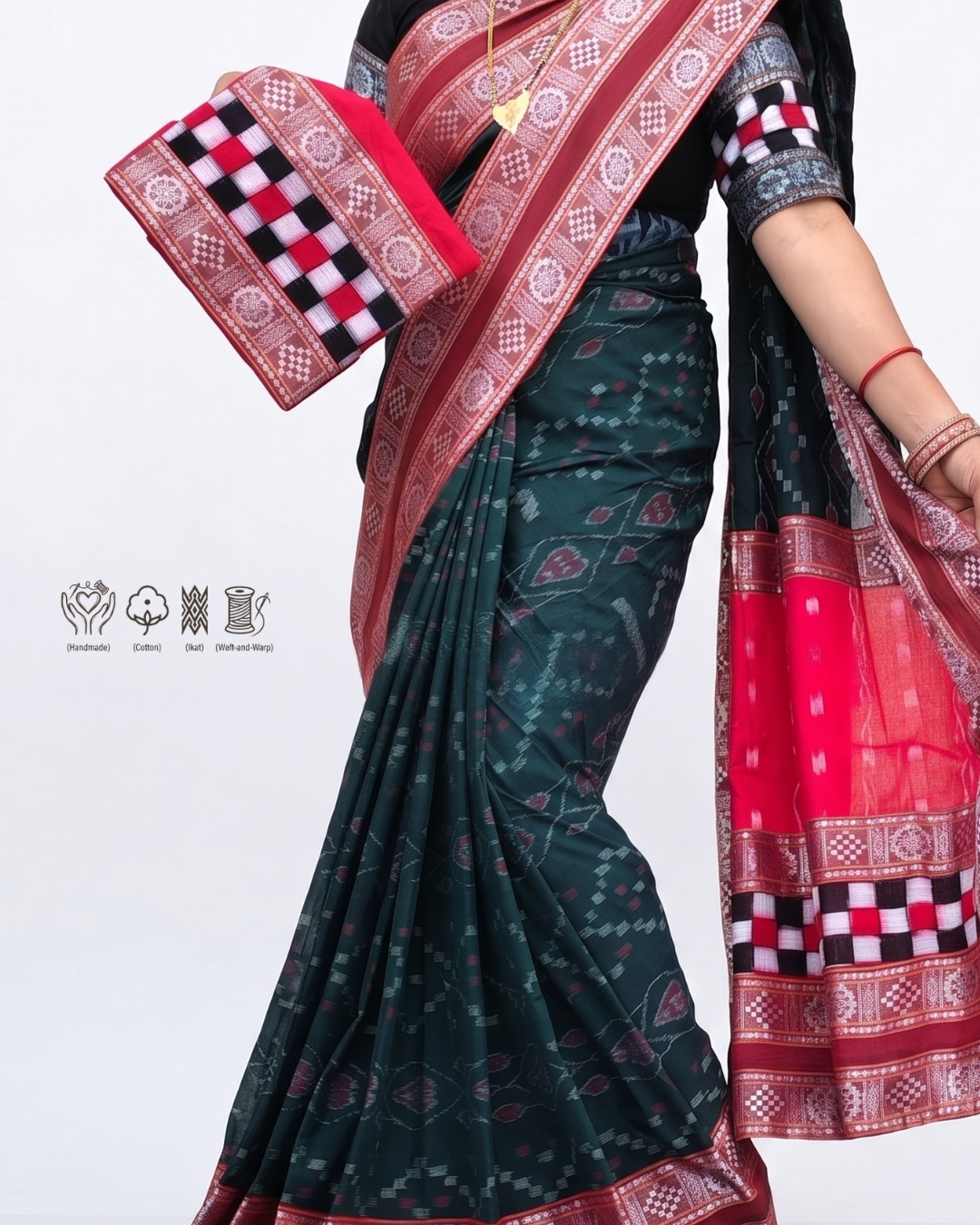 Sambalpuri Pure Handloom Patchwork Saree