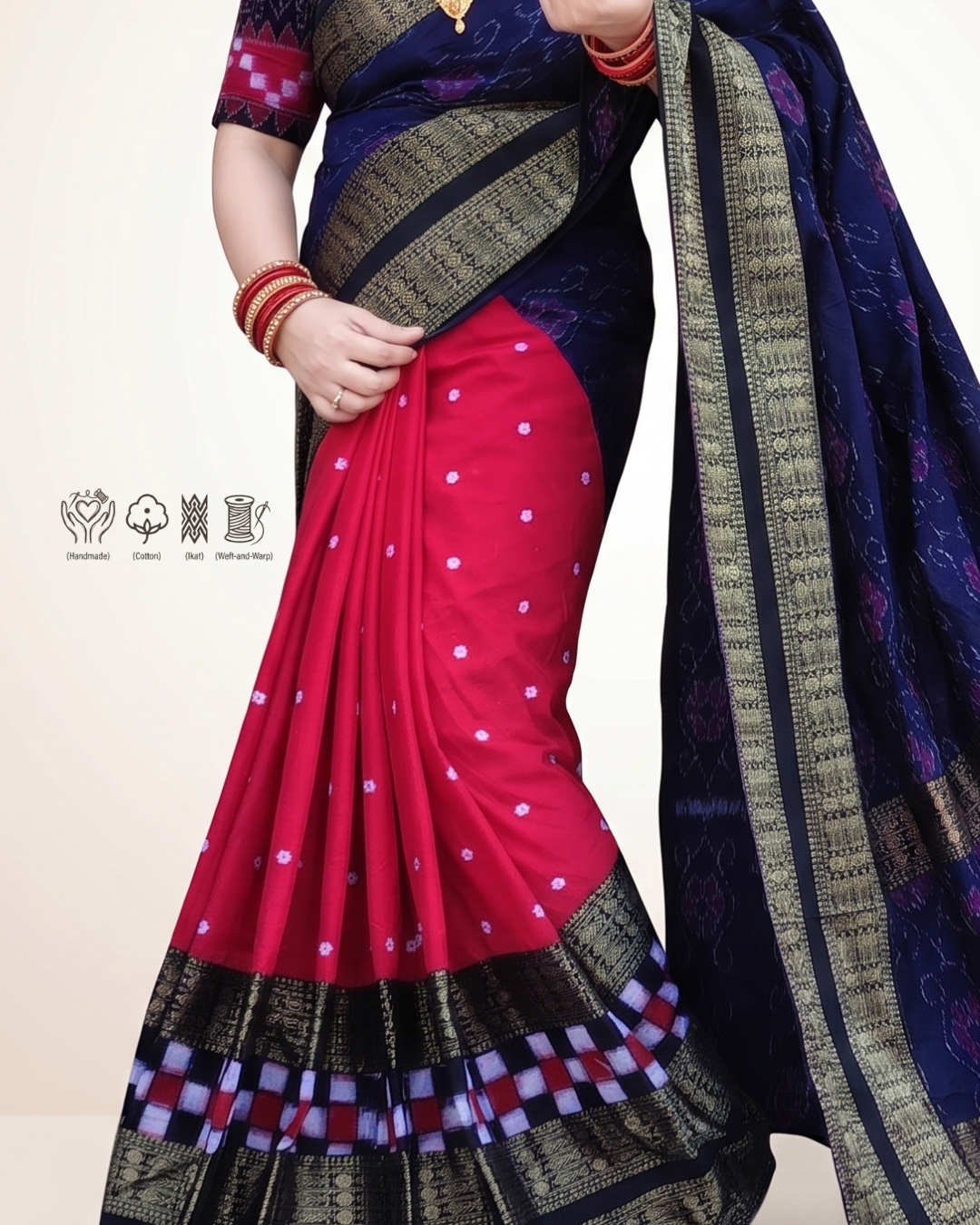 Sambalpuri Pure Handloom Patchwork Saree