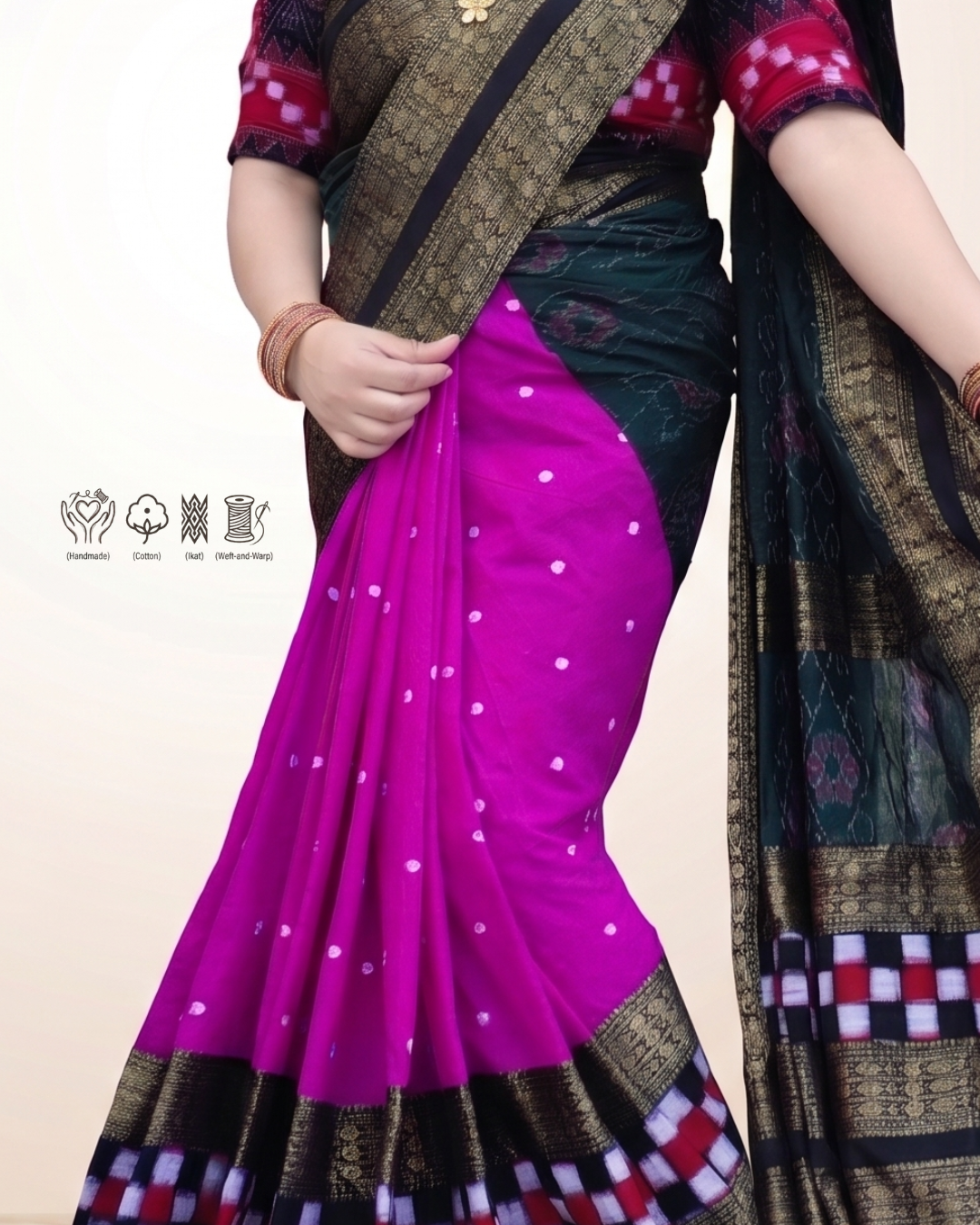 Sambalpuri Pure Handloom Patchwork Saree