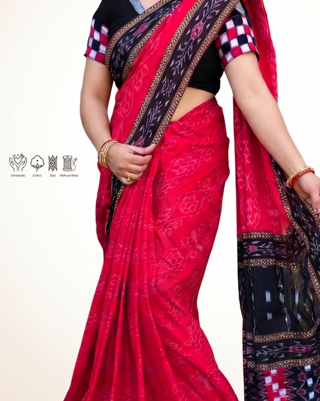 Sambalpuri Pure Handloom Patchwork Saree