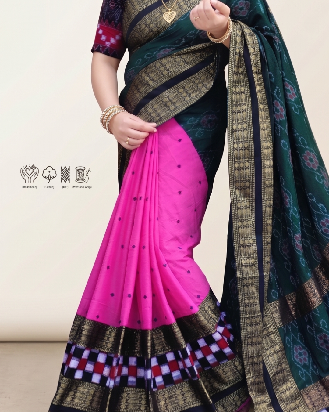 Sambalpuri Pure Handloom Patchwork Saree
