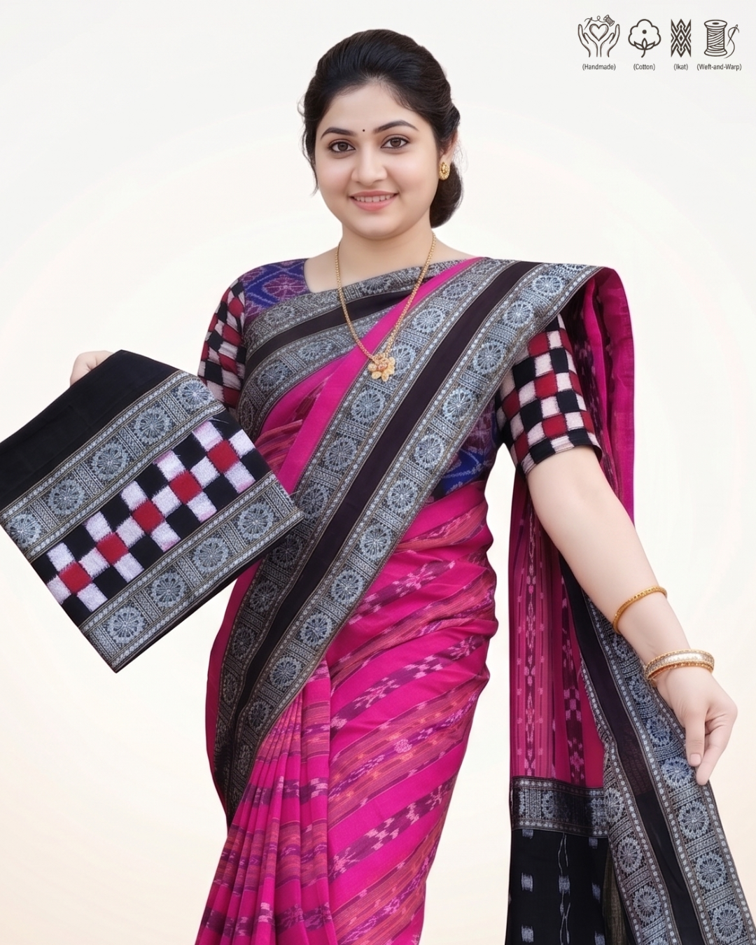 Sambalpuri Pure Handloom Patchwork Saree