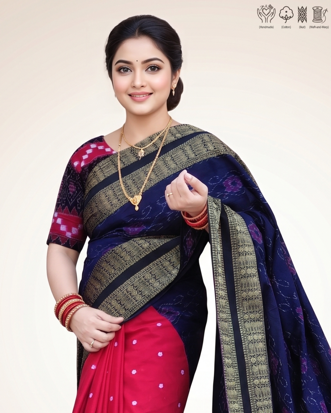 Sambalpuri Pure Handloom Patchwork Saree