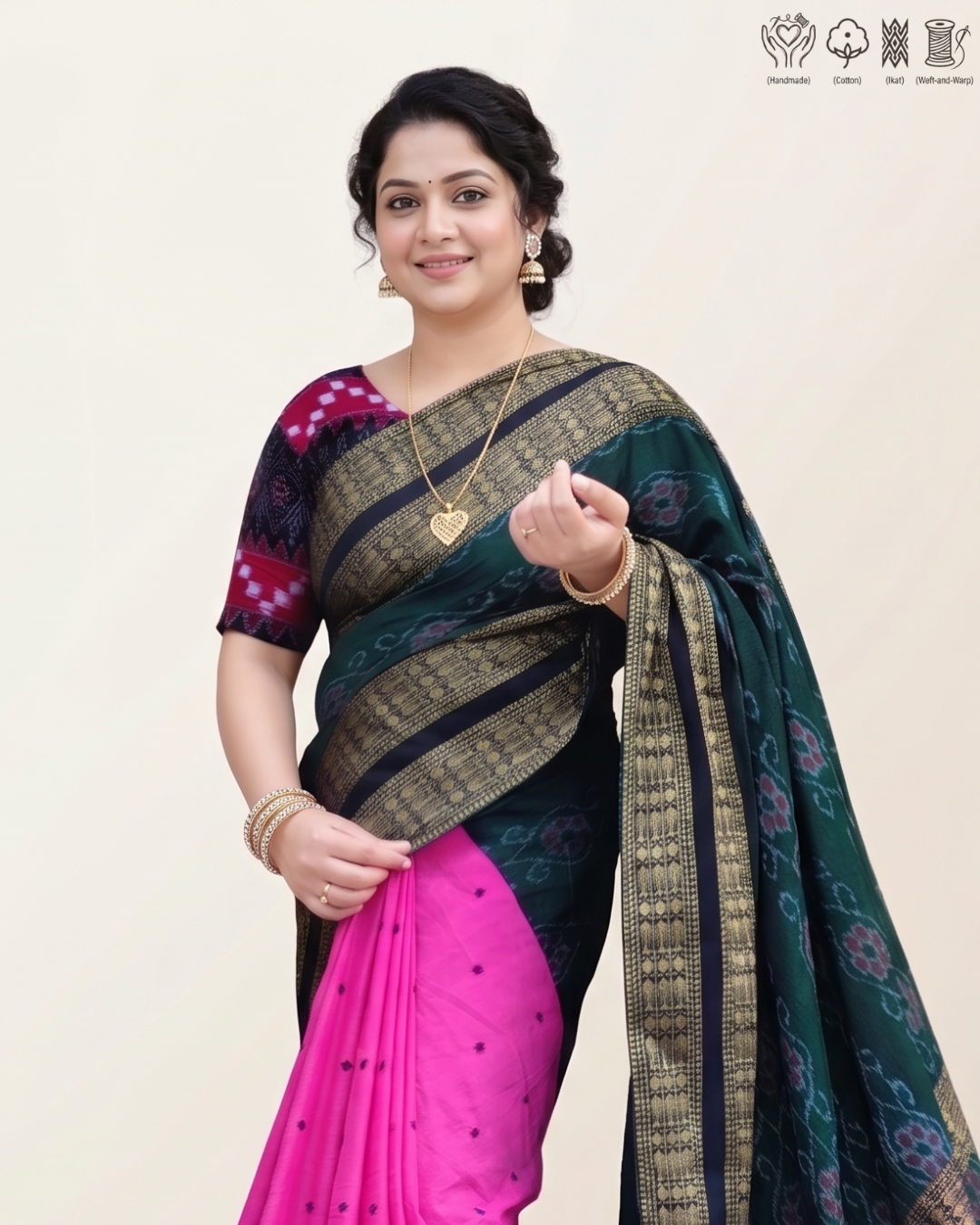 Sambalpuri Pure Handloom Patchwork Saree