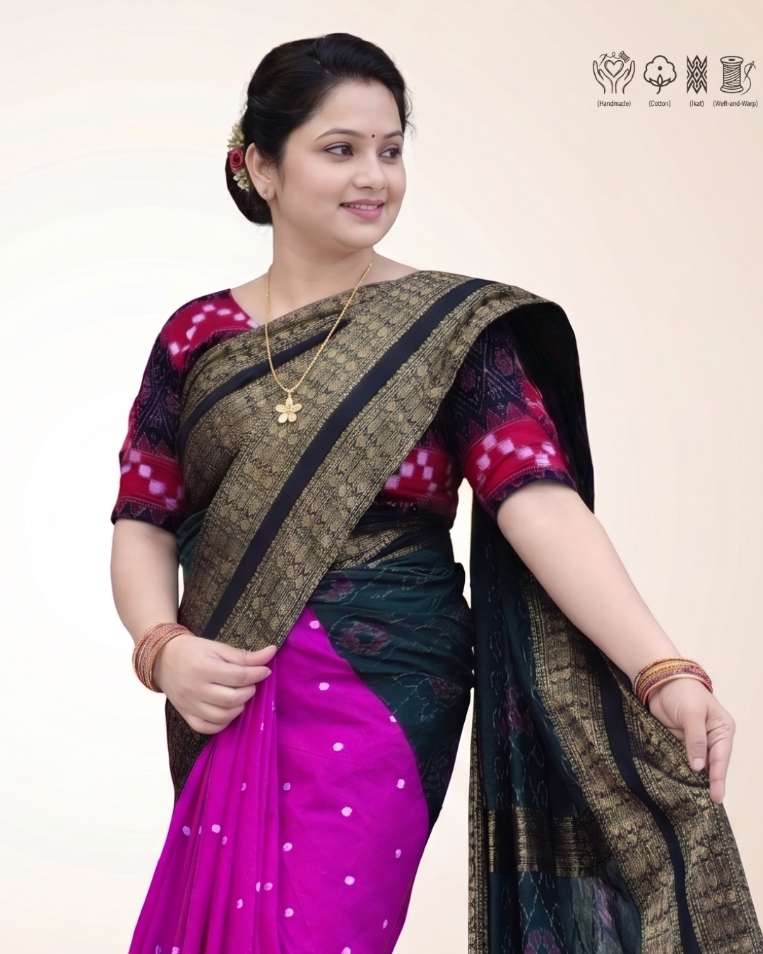 Sambalpuri Pure Handloom Patchwork Saree