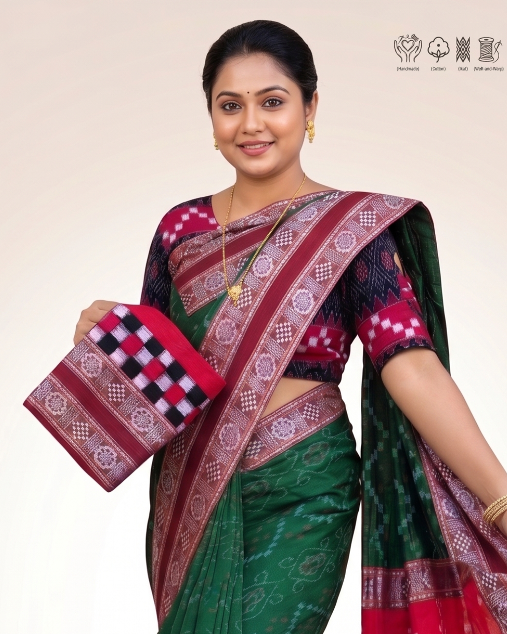 Sambalpuri Pure Handloom Patchwork Saree