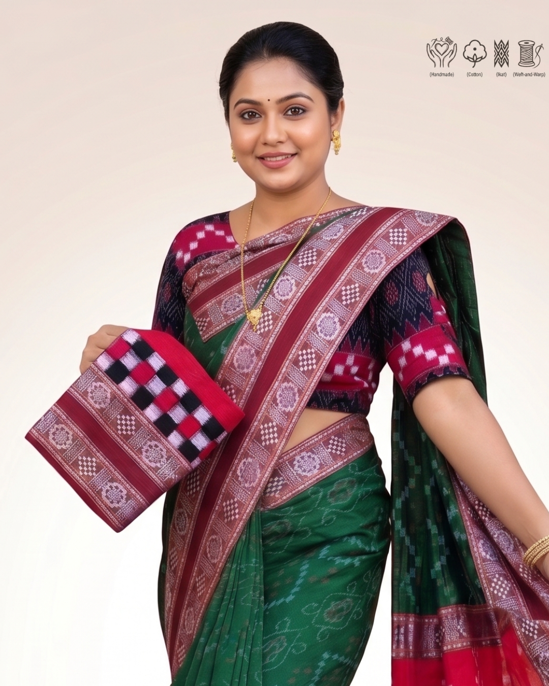 Sambalpuri Pure Handloom Patchwork Saree