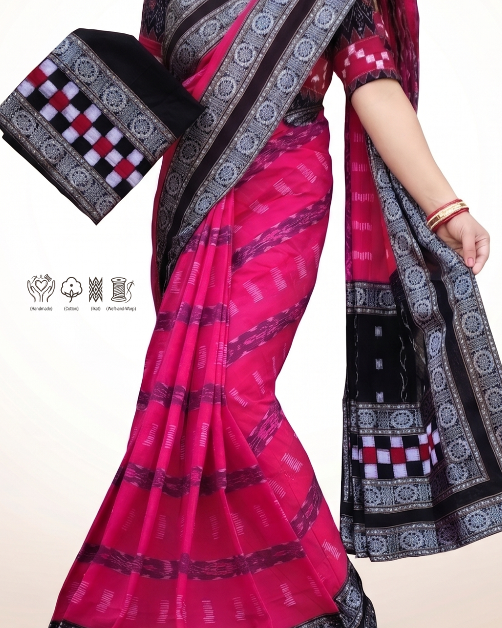 Sambalpuri Pure Handloom Patchwork Saree