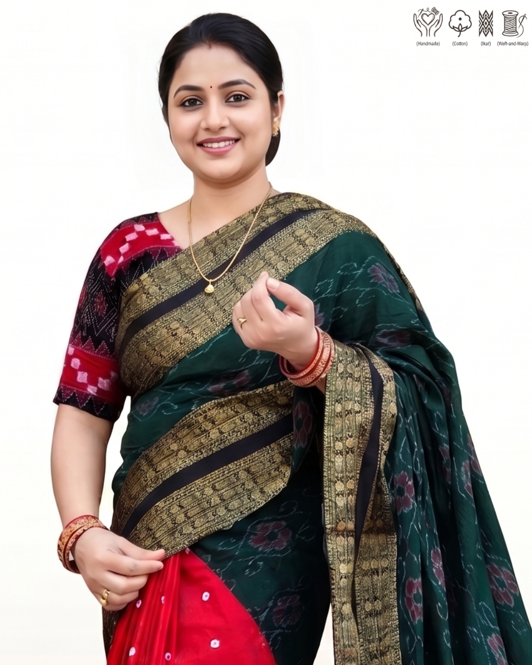 Sambalpuri Pure Handloom Patchwork Saree